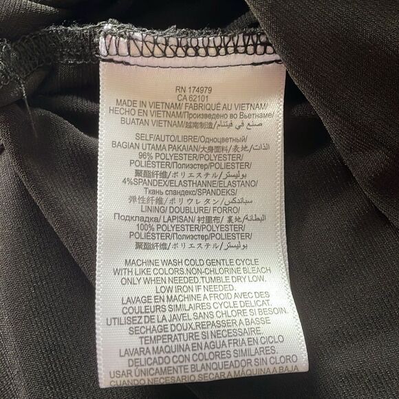 BCBGeneration black draped Della spaghetti strap halter keyhole midi dress - Picture 13 of 15